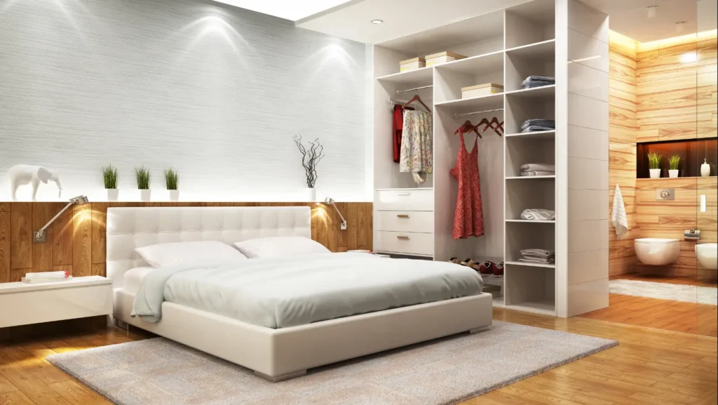 Open closets provide More Space in the Bedroom
