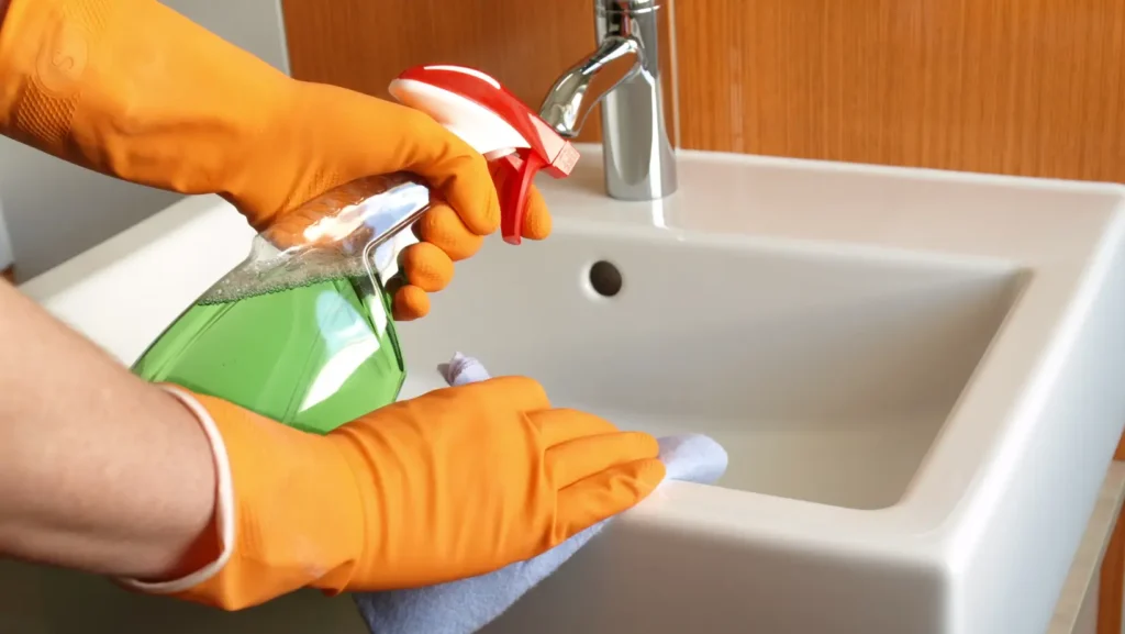 Clean grates bathroom sink bleach