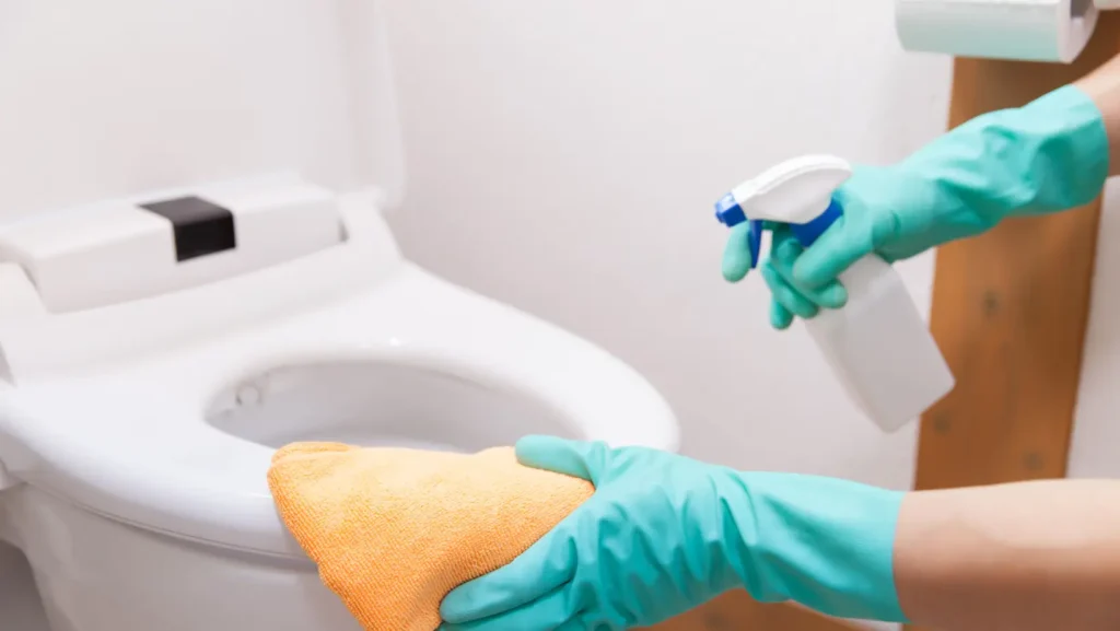 keep toilet seats clean to prevent Yellow Stains 