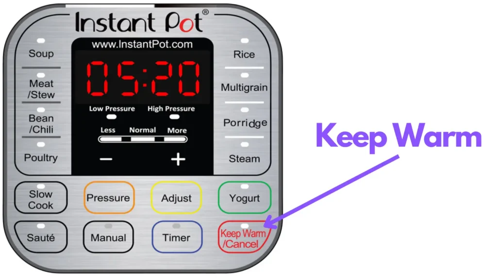 How the instant pot keep warm button works