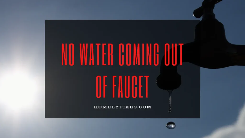 What Are The Causes Of No water coming out of faucet And How Do You Fix Them