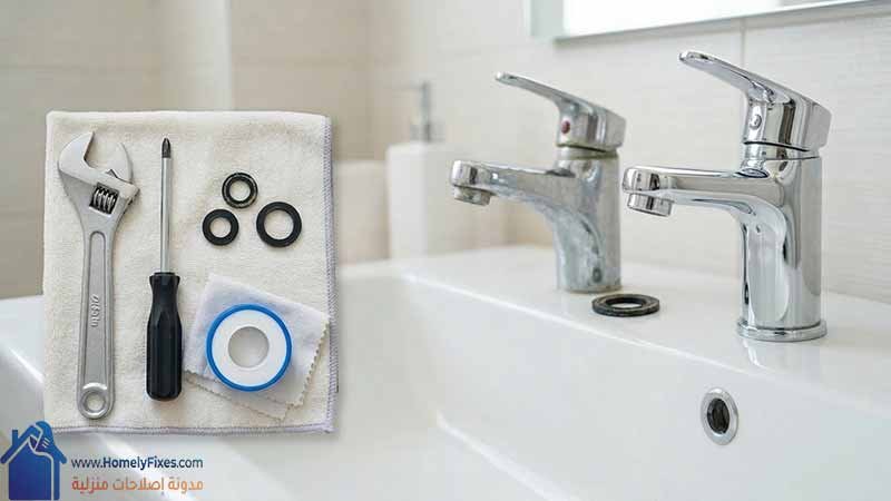 الادوات المطلوبة لاصلاح تسريب حنفية الحمام في البيت بدون سباك