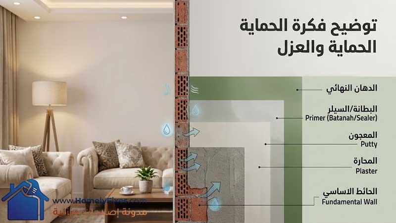 طبقات دهان الحوائط وخطوات التأسيس قبل الدهان