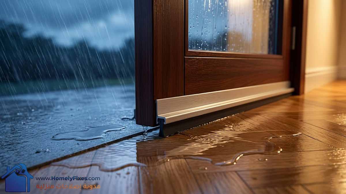 حل مشكلة تسريب مياه المطر من الباب ودخول الماء للمنزل