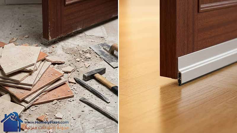 حل نهائي لمشكلة تسريب مياه المطر من الباب بتركيب حاجز مطاطي يمنع دخول الميه