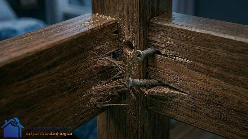 كيف اتخلص من صوت السرير المزعج بإصلاح فواصل الخشب المكسورة وتدعيم زوايا السرير