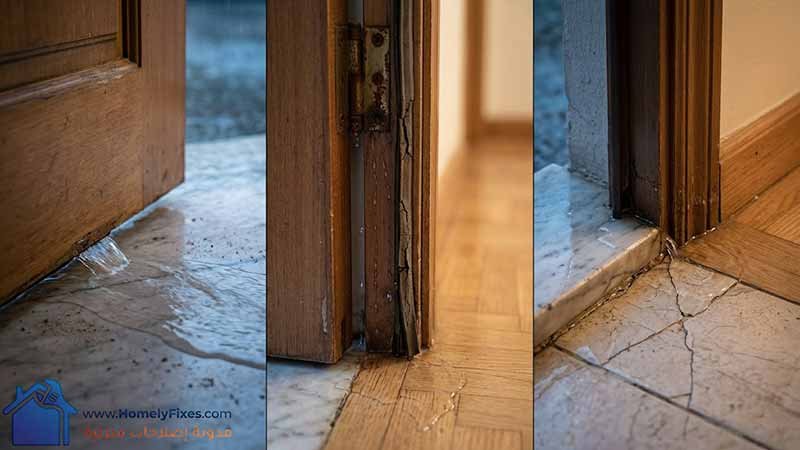 اماكن دخول الميه وتوضيح اسباب تسريب مياه المطر من الباب الخشبي