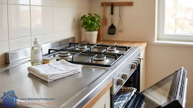 بوتاجاز نضيف بيلمع بيوضح اسهل طريقة تنظيف البوتاجاز يوميا بالمسح البسيط